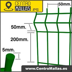 Panel verja electrosoldada plegada Hercules 2 m. de altura y 2.50 m. de largo.